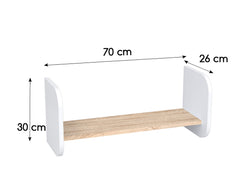 Lendo Biała Półka Wisząca Pojedyncza 70 cm – Funkcjonalna