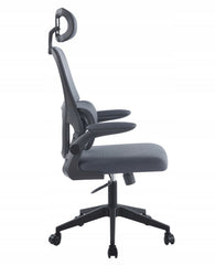 Fotel obrotowy ergonomiczny Furnitex szary, tilt, regulowany zagłówek