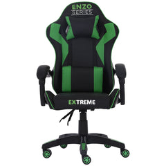 Fotel Gamingowy Extreme Enzo Green z Regulacją Oparcia i Kółkami