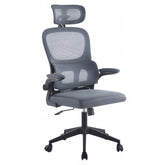 Fotel obrotowy ergonomiczny Furnitex szary, tilt, regulowany zagłówek