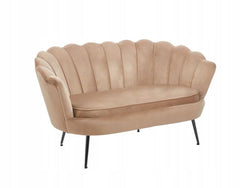 Furnitex Sofa Dwuosobowa Muszelka Welur Cappuccino Glamour