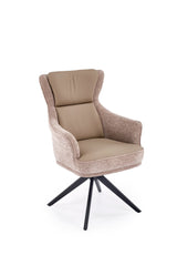 Krzesło obrotowe CANDELA - Ciemny Beżowy / Tkanina Nano / Eko Skóra