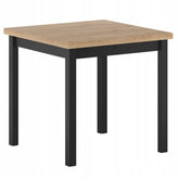Drewniany Stół Kwadratowy Dąb Złoty Craft 4 Osobowy Z Czarnymi Nogami Blat Laminowany 38 Mm Minimalistyczny