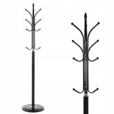Elegancki Wieszak Stalowy Czarny 12 Haczyków 180 cm