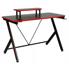 Biurko Gamingowe Furnitex B8-FX Czarno-czerwone 120x60 Nadstawka+Uchwyty