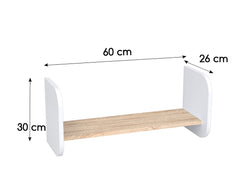 Lendo Półka Wisząca 60 cm Biało-Szara, Minimalistyczna