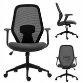 Fotel biurowy ergonomiczny obrotowy regulowany czarno-szary