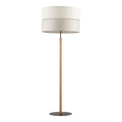 Lampa podłogowa ECO 5597 TK Lighting, czarny stelaż, abażur szaro-beżowy