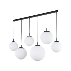 Lampa wisząca Esme White, sześć kulistych kloszy