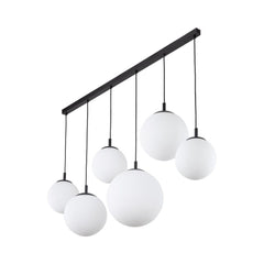 Lampa wisząca Esme White, sześć kulistych kloszy