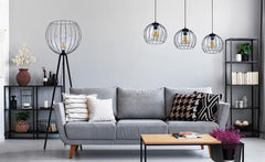 Lampa wisząca Universo czarna z grafitowym lustrzanym szkłem