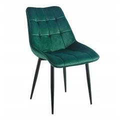 Furnitex zielone krzesło welurowe pikowane loft