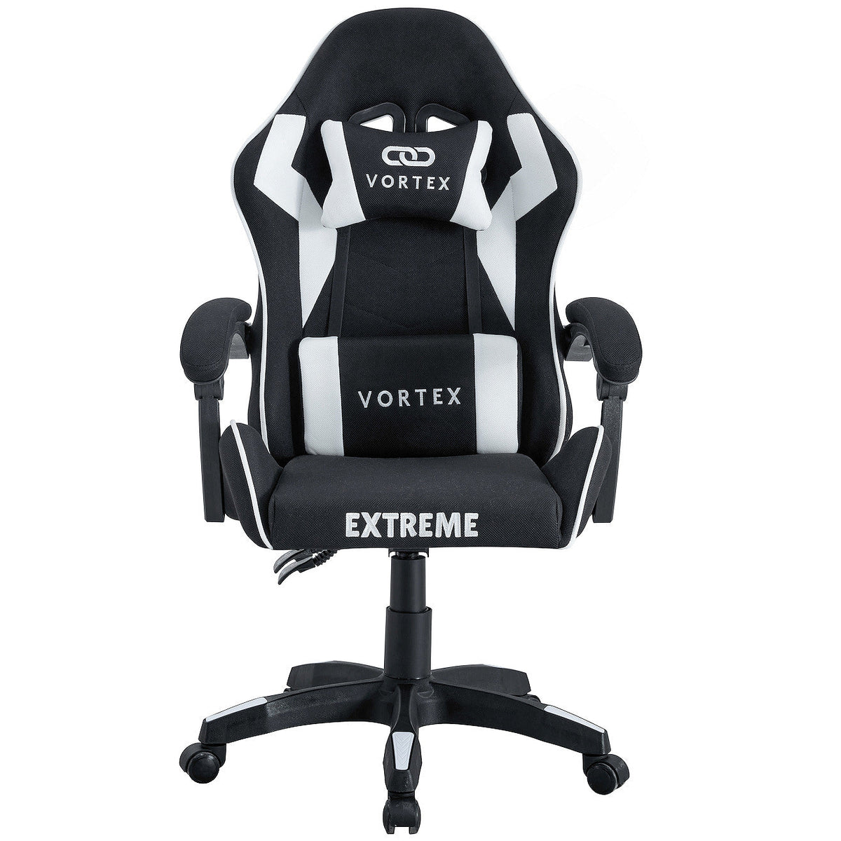 EXTREME Vortex – Fotel Gamingowy z Tkaniny, Czarno-Biały Ergonomiczny