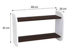 Lendo Półka Wisząca Podwójna 60 cm Biało-Sonoma Laminowana