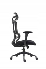 Krzesło ergonomiczne obrotowe Furnitex czarne, wsparcie kręgosłupa
