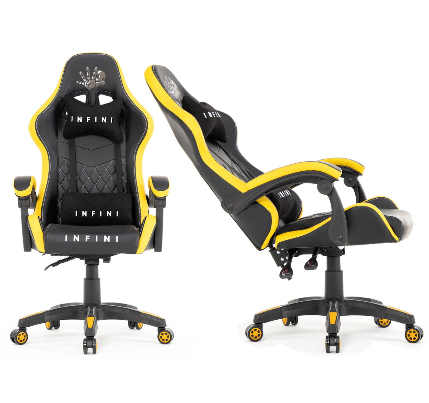 Ergonomiczny Fotel Gamingowy Infini Five Czarno-Żółty Rozkładany