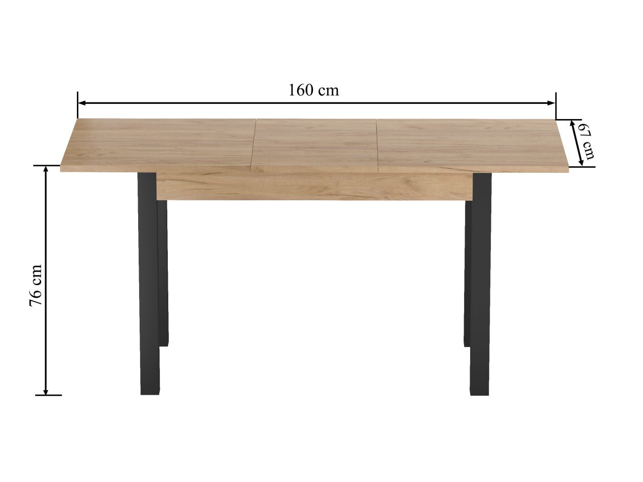 Minimalistyczny stół rozkładany Dąb Złoty Craft 120-160x67 cm