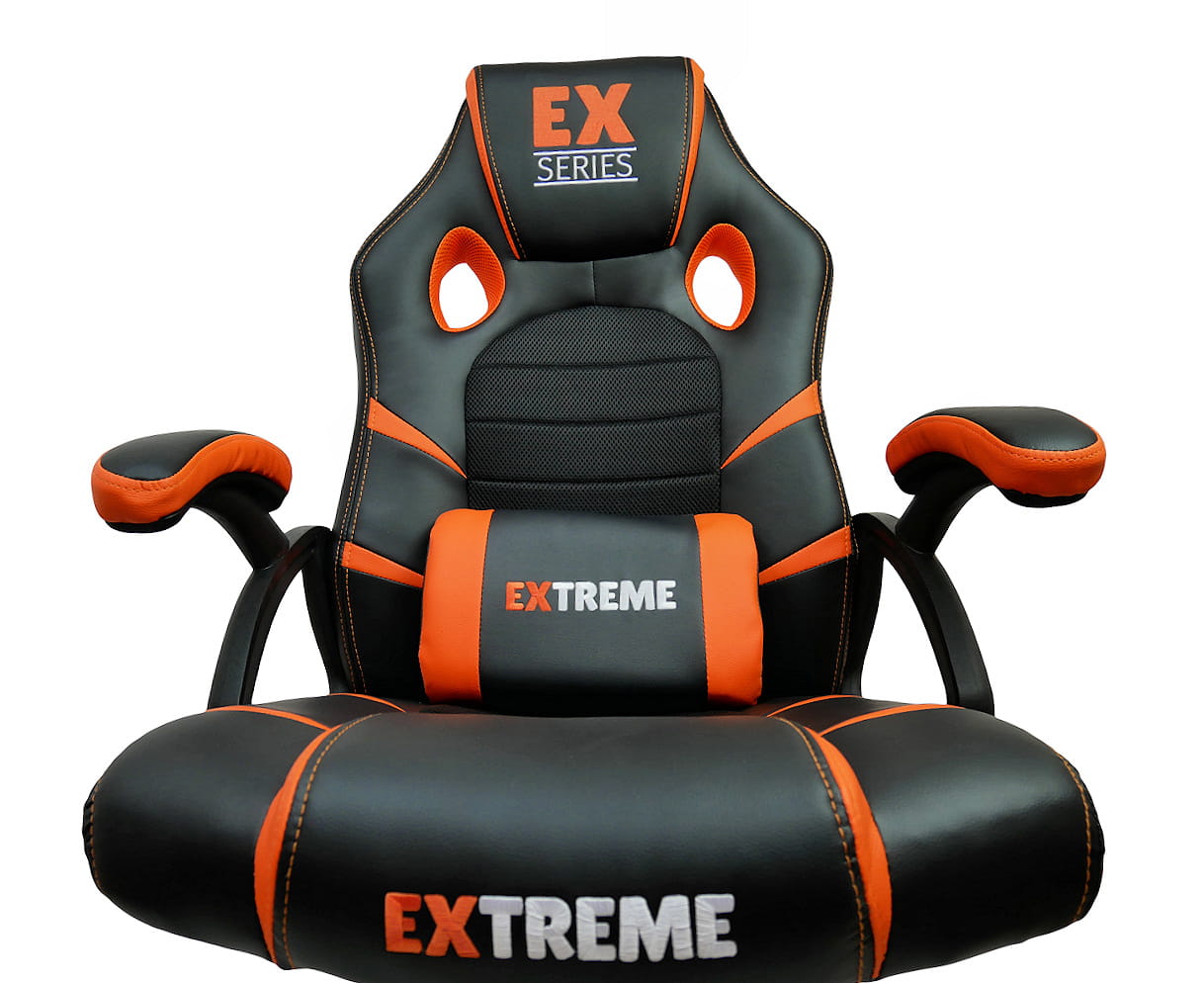 Fotel Gamingowy Extreme EX Orange - Ekoskóra, Tkanina
