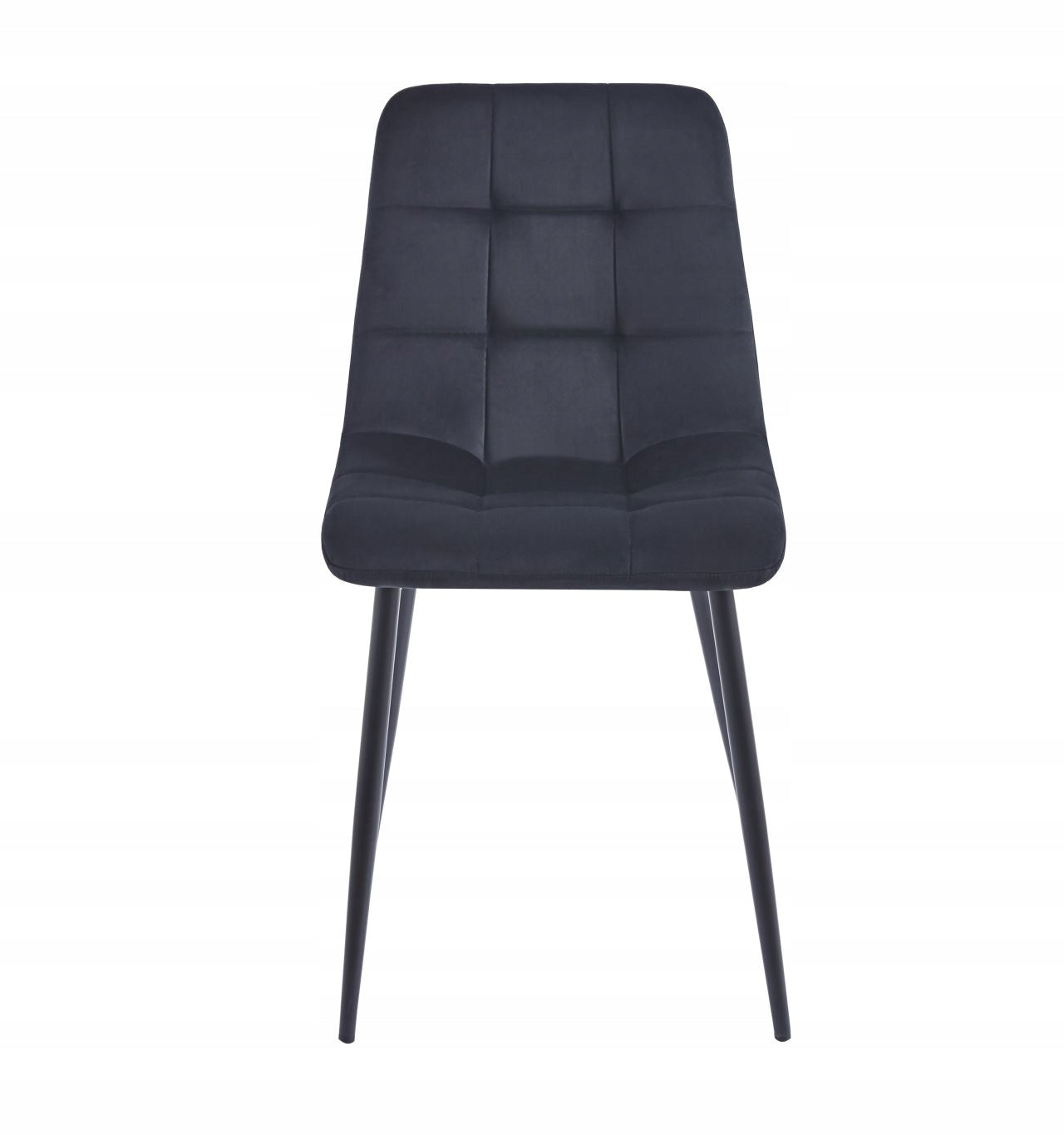 Eleganckie Krzesło Welurowe Czarne Pikowane Glamour Furnitex