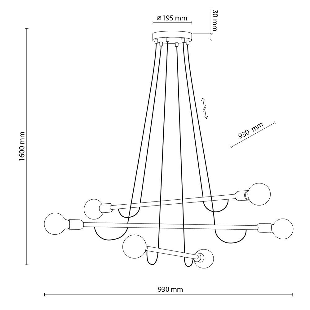 Lampa wisząca Helix czarny orzech 4950 TK Lighting
