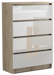 Komoda RICO cztery szuflady Akryl Wysoki Połysk Sonoma 70 cm