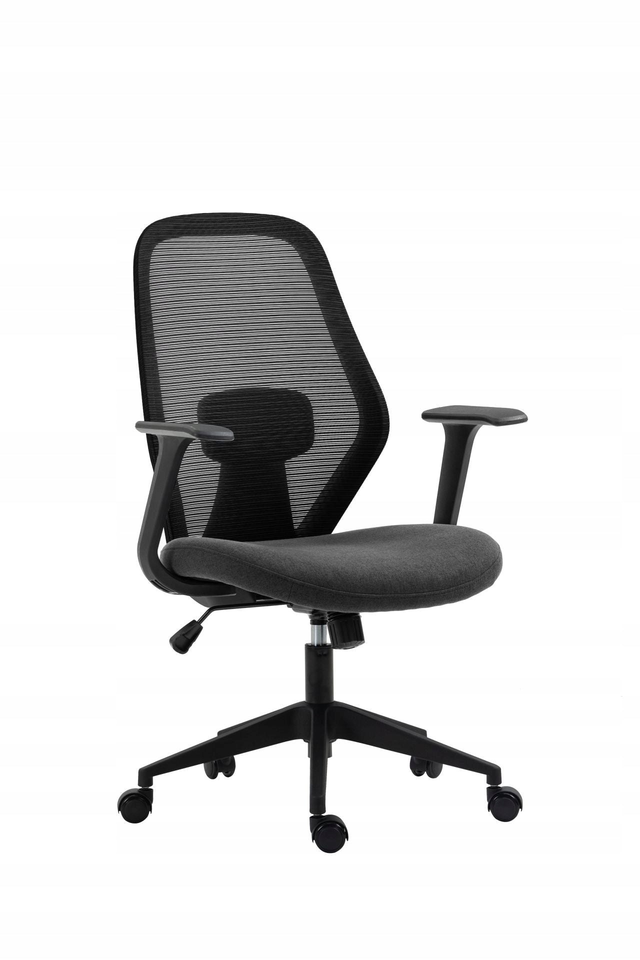 Fotel biurowy ergonomiczny obrotowy regulowany czarno-szary