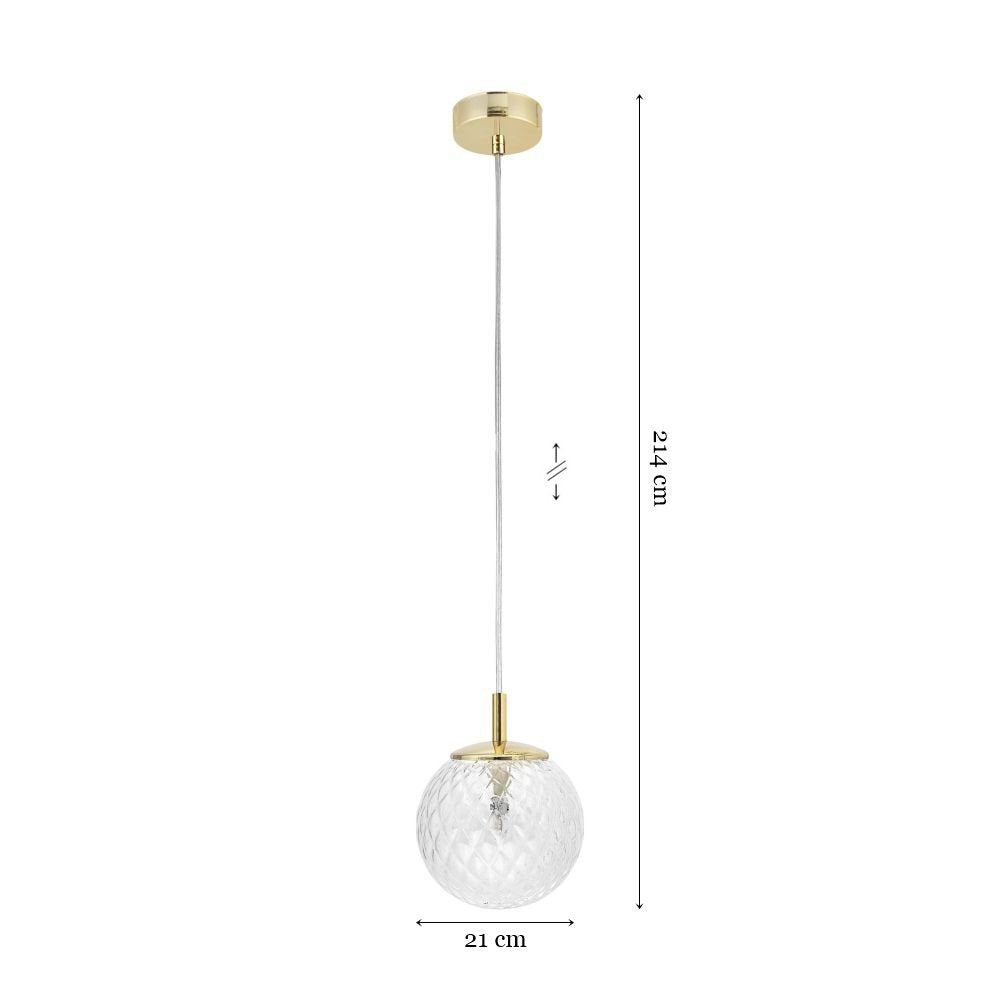 Lampa wisząca Cadix Gold TK Lighting, złota o luksusowym blasku