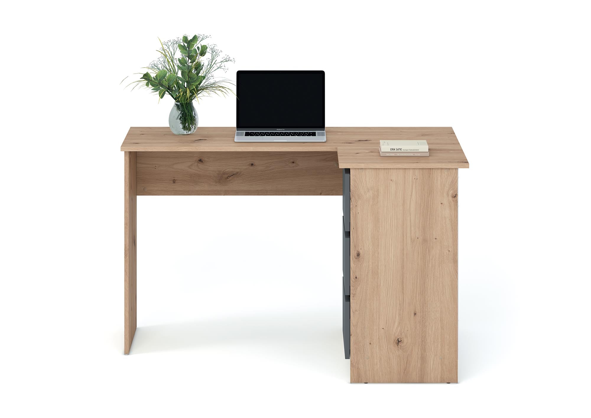 Biurko LETI - kolor dąb i antracyt