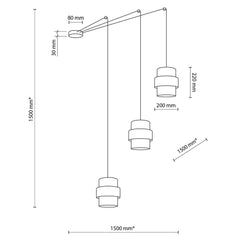 Lampa wisząca Calisto czarna potrójna industrialna metalowa