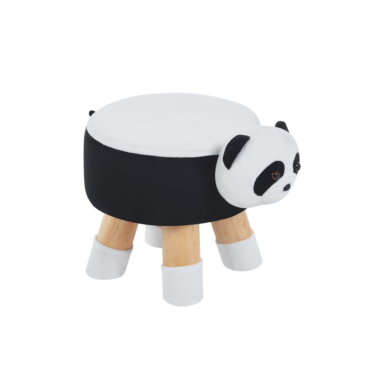 Miękka Pufa Dziecięca PANDA Pluszowa Czarno-Biała