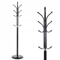 Elegancki Wieszak Stalowy Czarny 12 Haczyków 180 cm