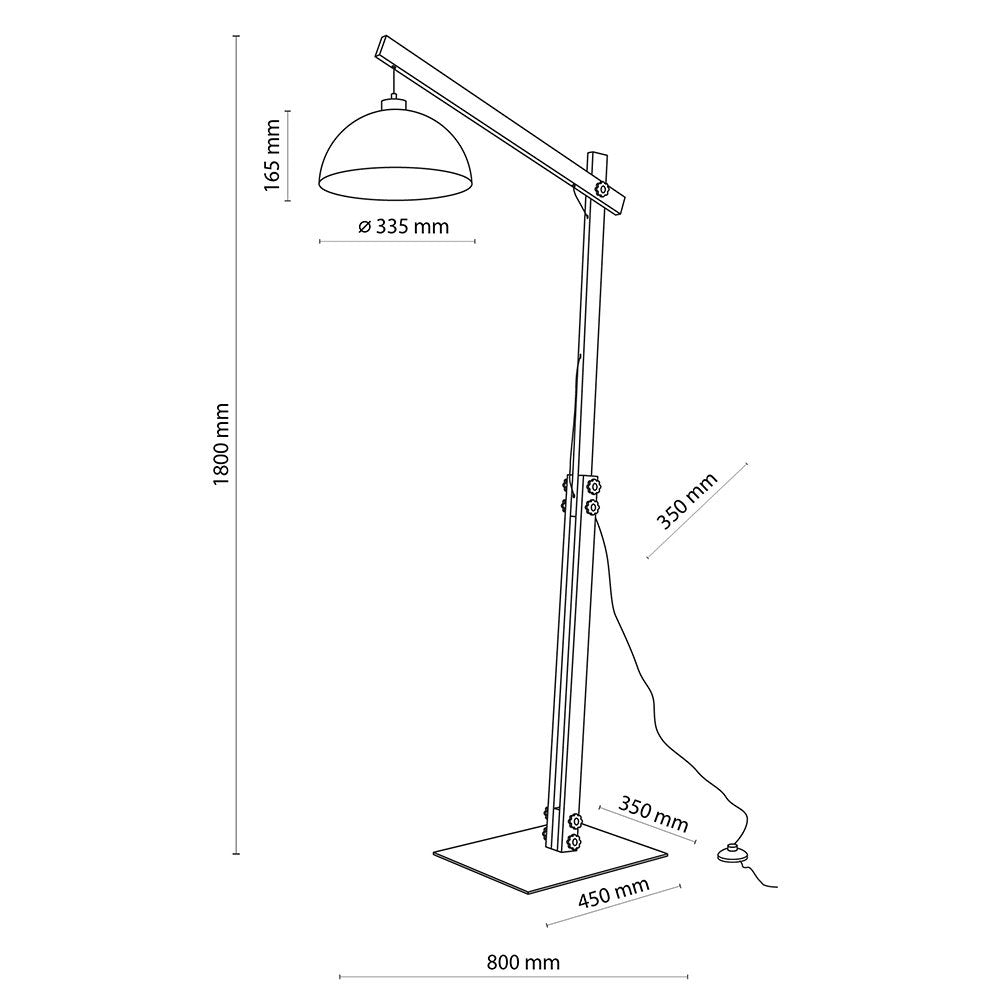 Lampa podłogowa TK Lighting Oslo Brown 6319 – minimalistyczny design