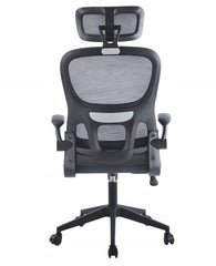 Fotel obrotowy ergonomiczny Furnitex szary, tilt, regulowany zagłówek