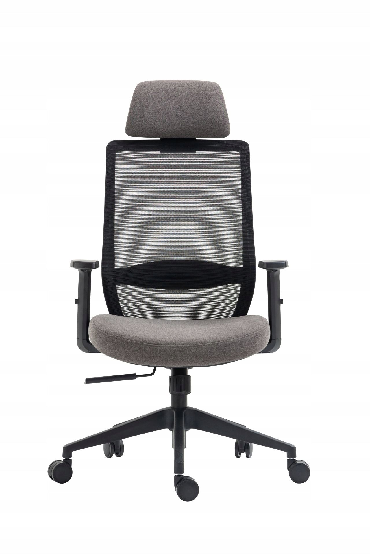 Fotel Obrotowy FB25FX Czarno Szary Ergonomiczny Zagłówkiem