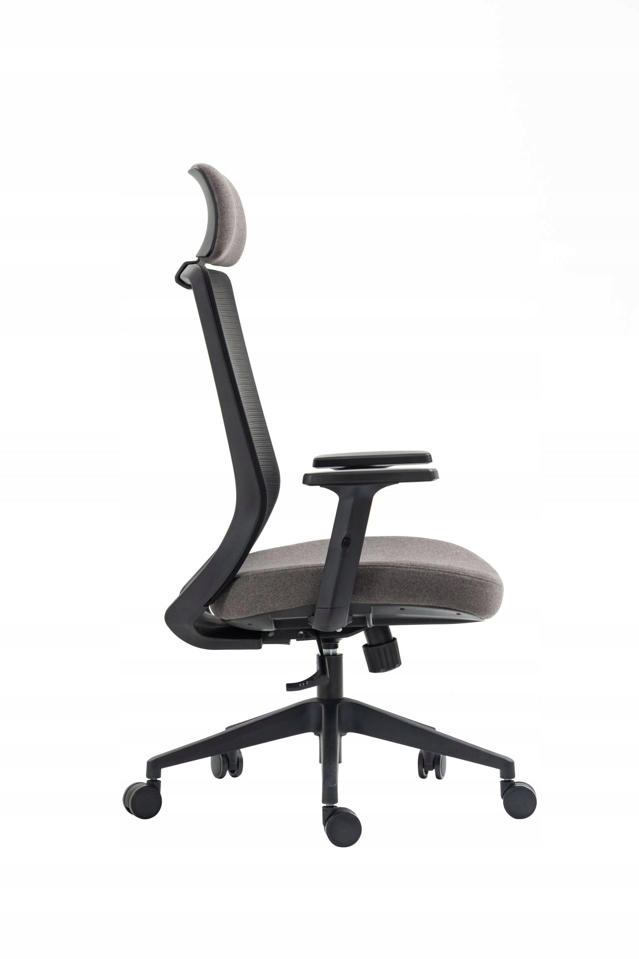 Fotel Obrotowy FB25FX Czarno Szary Ergonomiczny Zagłówkiem