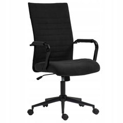 Fotel obrotowy czarny welur, ergonomiczny, z funkcją Tilt