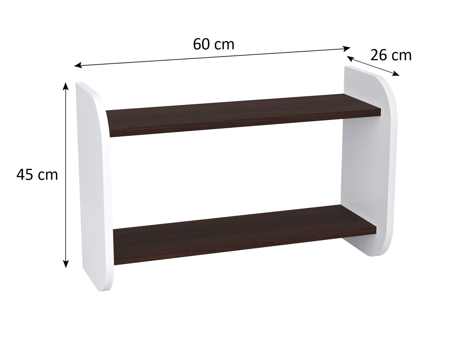 Lendo Półka Podwójna Wisząca 60 cm Biało-Różowa do Pokoju