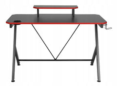 Biurko Gamingowe Furnitex B8-FX Czarno-czerwone 120x60 Nadstawka+Uchwyty
