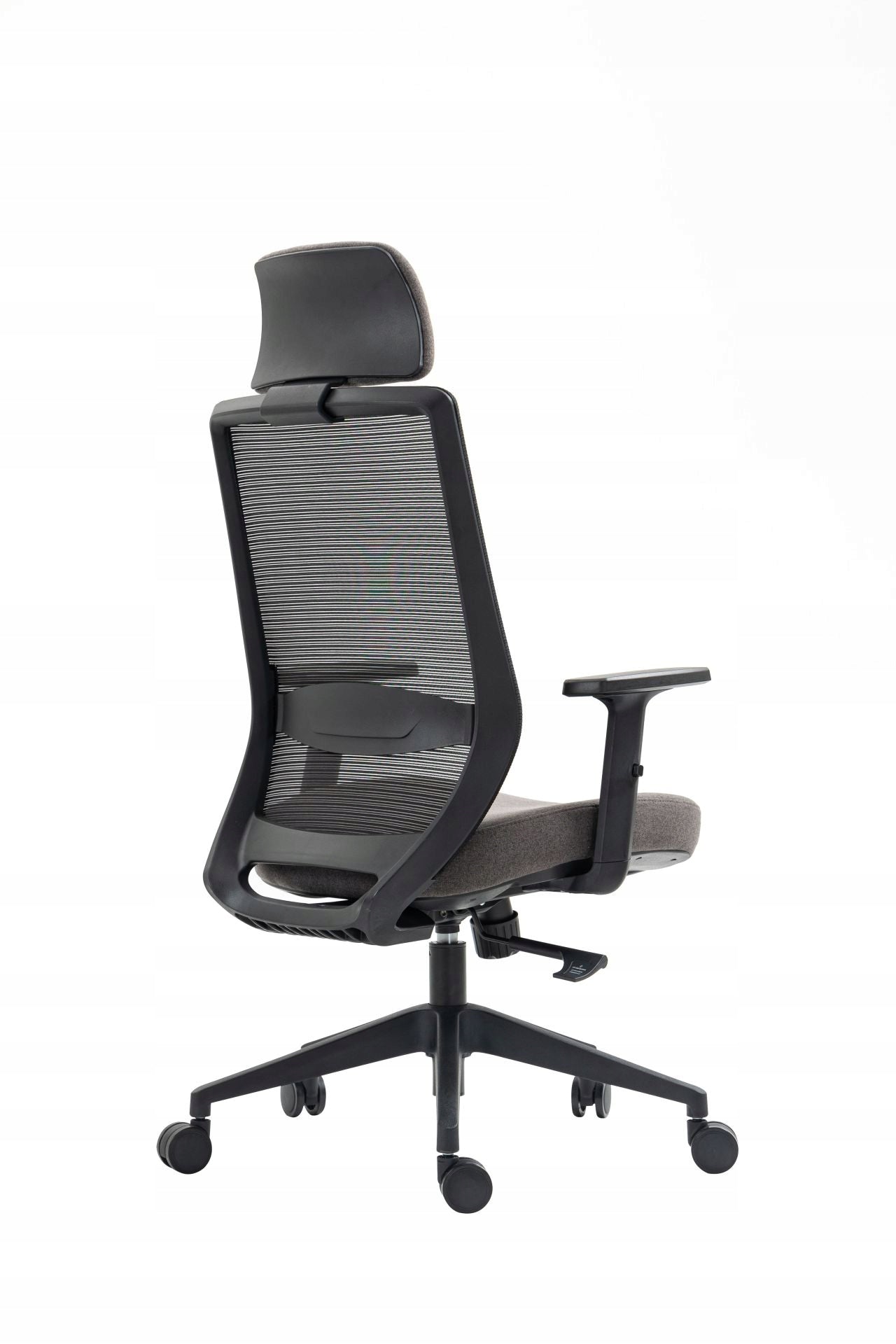 Fotel Obrotowy FB25FX Czarno Szary Ergonomiczny Zagłówkiem