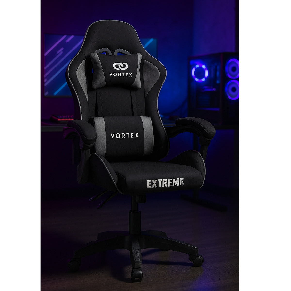 Fotel Gamingowy EXTREME Vortex Gray - Tkanina, Komfort i Ergonomia