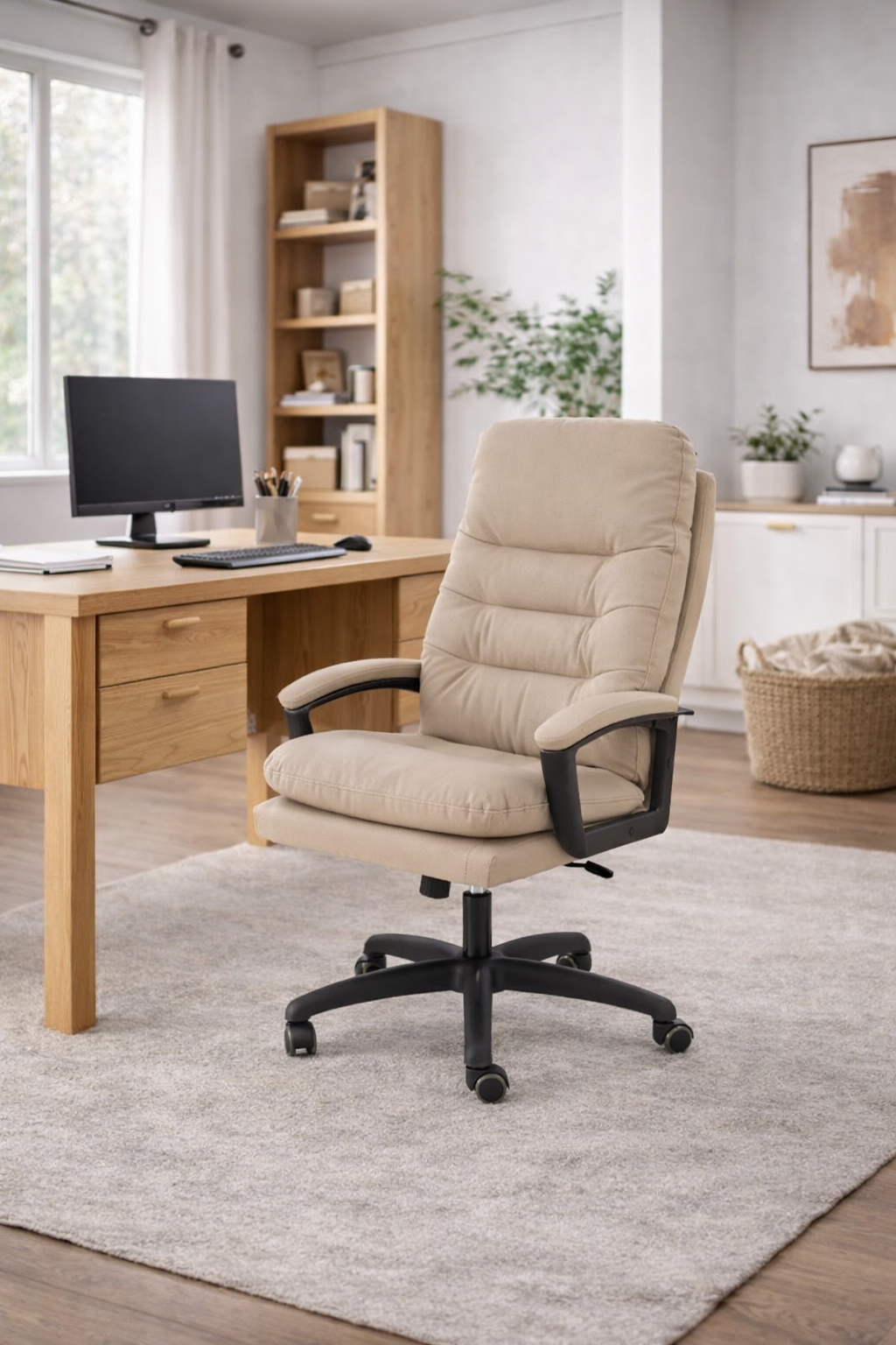 Beżowy Fotel biurowy MONTANA – komfort pracy z klasą