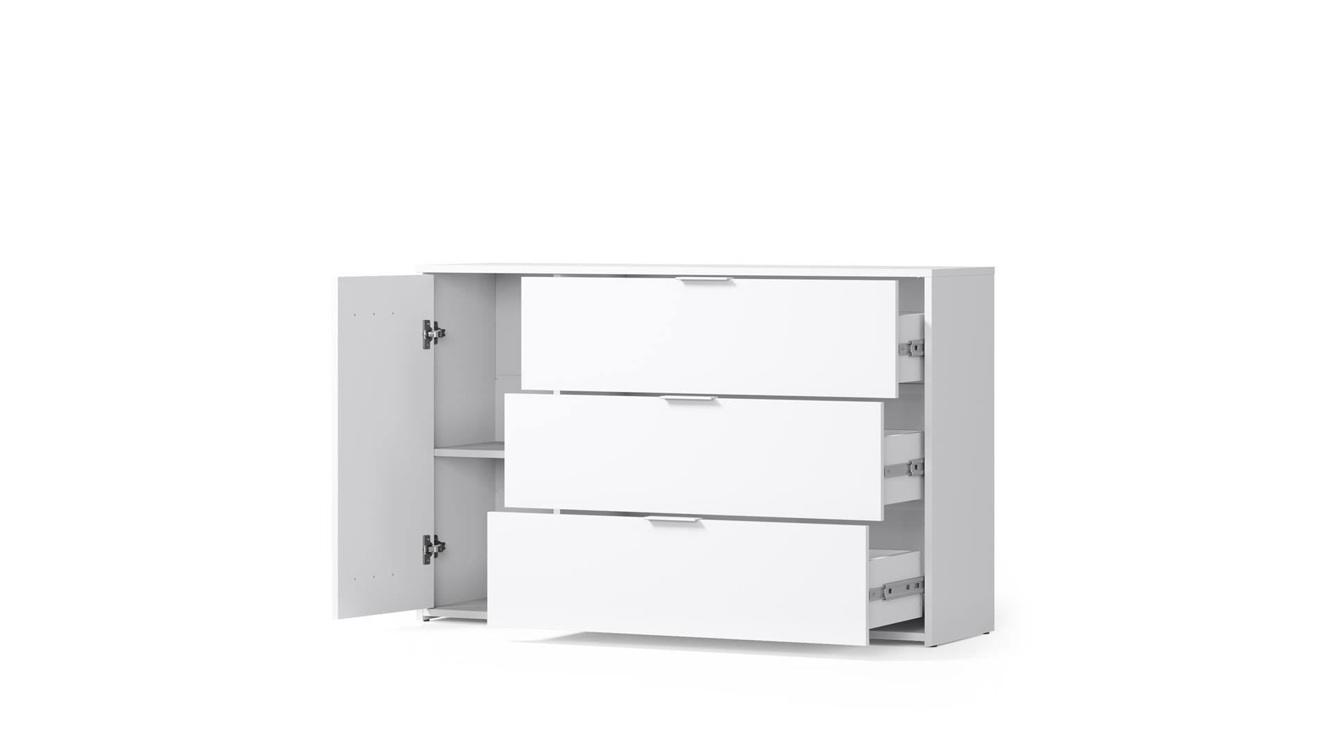 Komoda TUCANA 125 cm z szufladami - Biały Alpejski