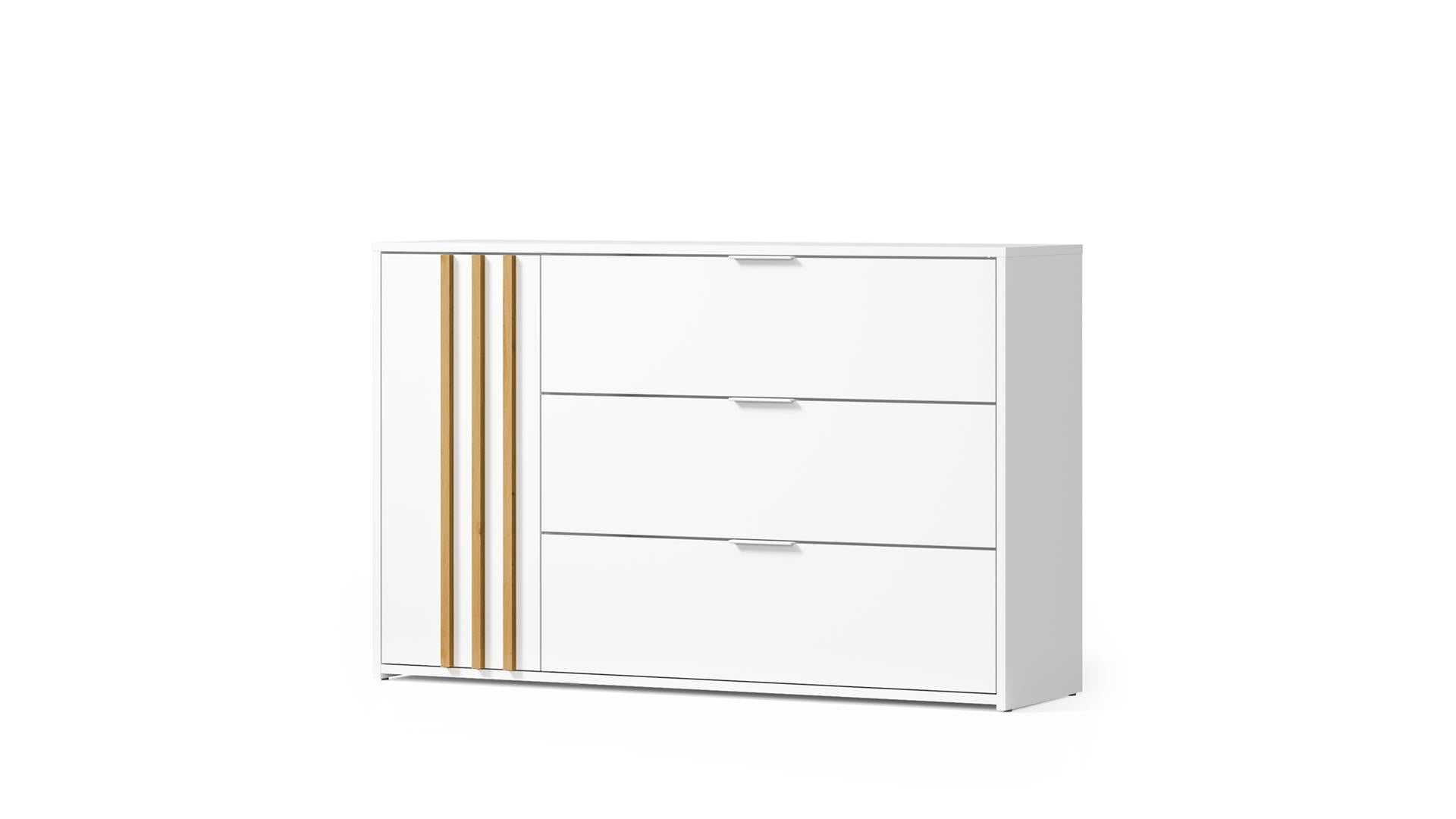 Komoda TUCANA 125 cm z szufladami - Biały Alpejski