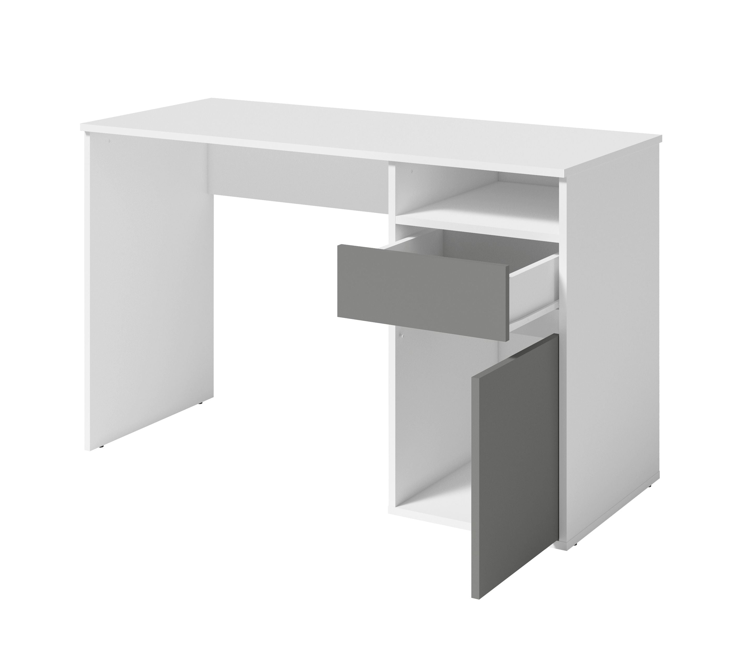Biurko 120 cm GENESIS - Biały / Szary Grafit