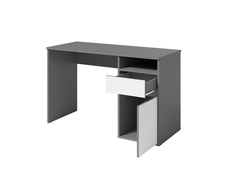 Biurko GENESIS 120 cm - Szary Grafit / Biały