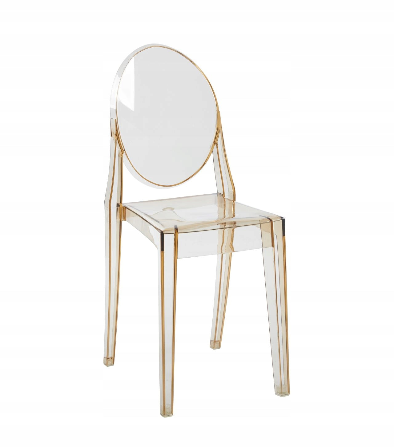 Krzesło Crystaline Bursztynowe: Lekki transparentny design