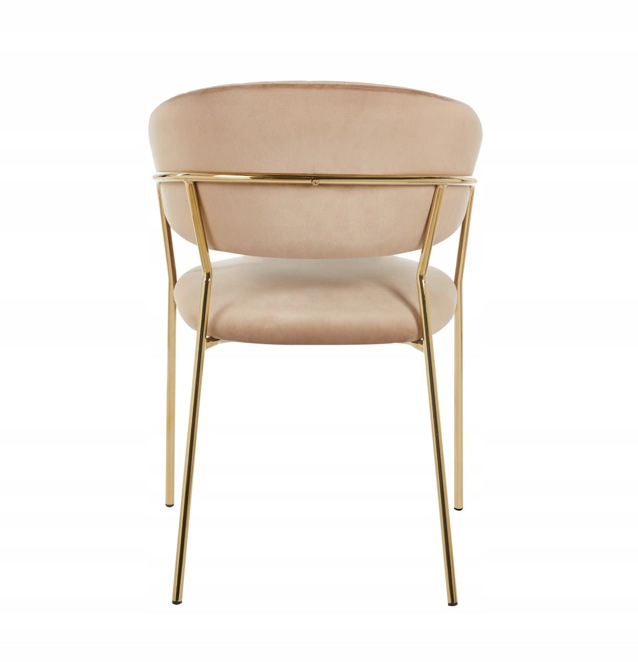 Krzesło welurowe glamour Cappuccino ze złotym stelażem