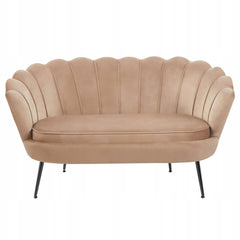 Furnitex Sofa Dwuosobowa Muszelka Welur Cappuccino Glamour