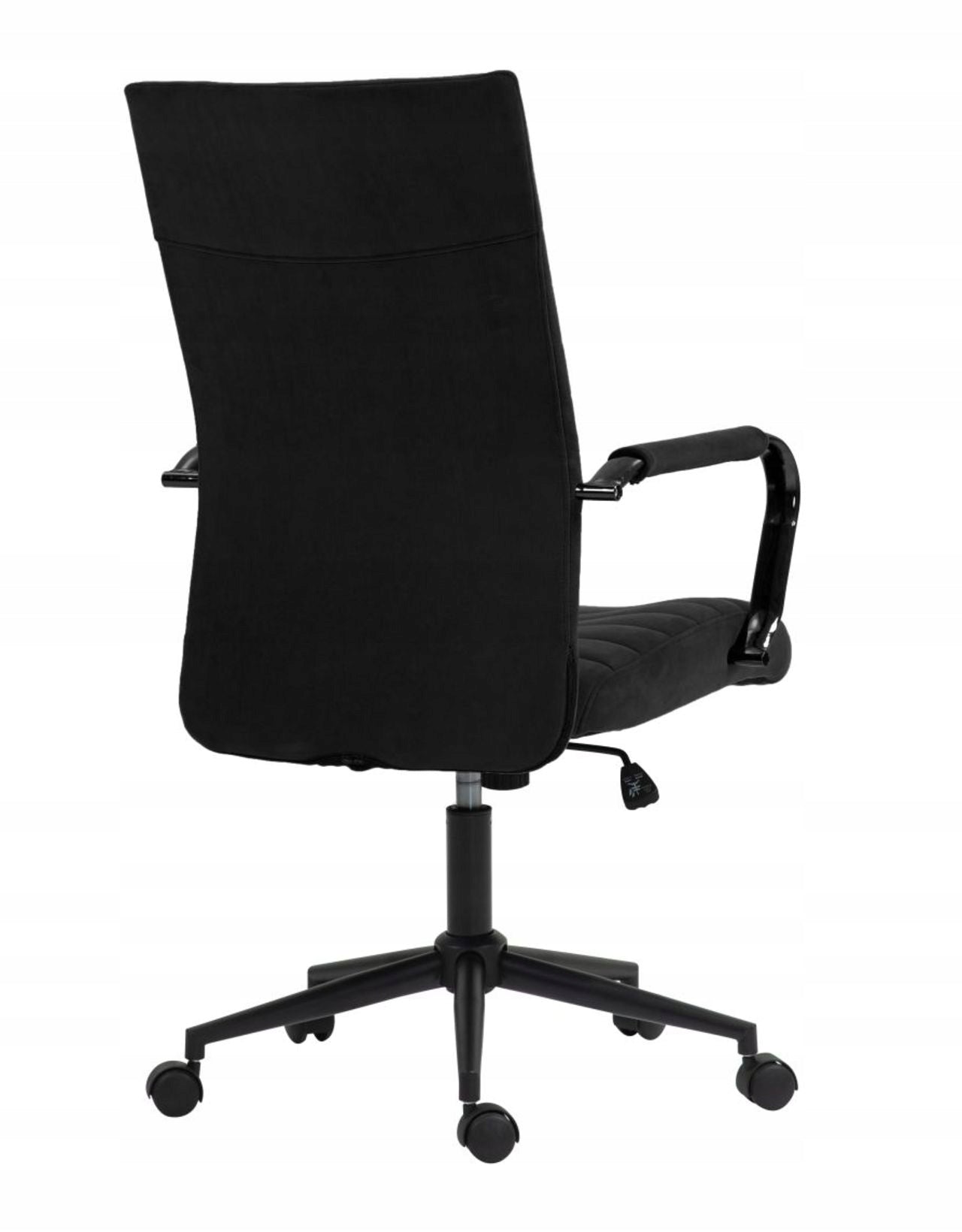 Fotel obrotowy czarny welur, ergonomiczny, z funkcją Tilt