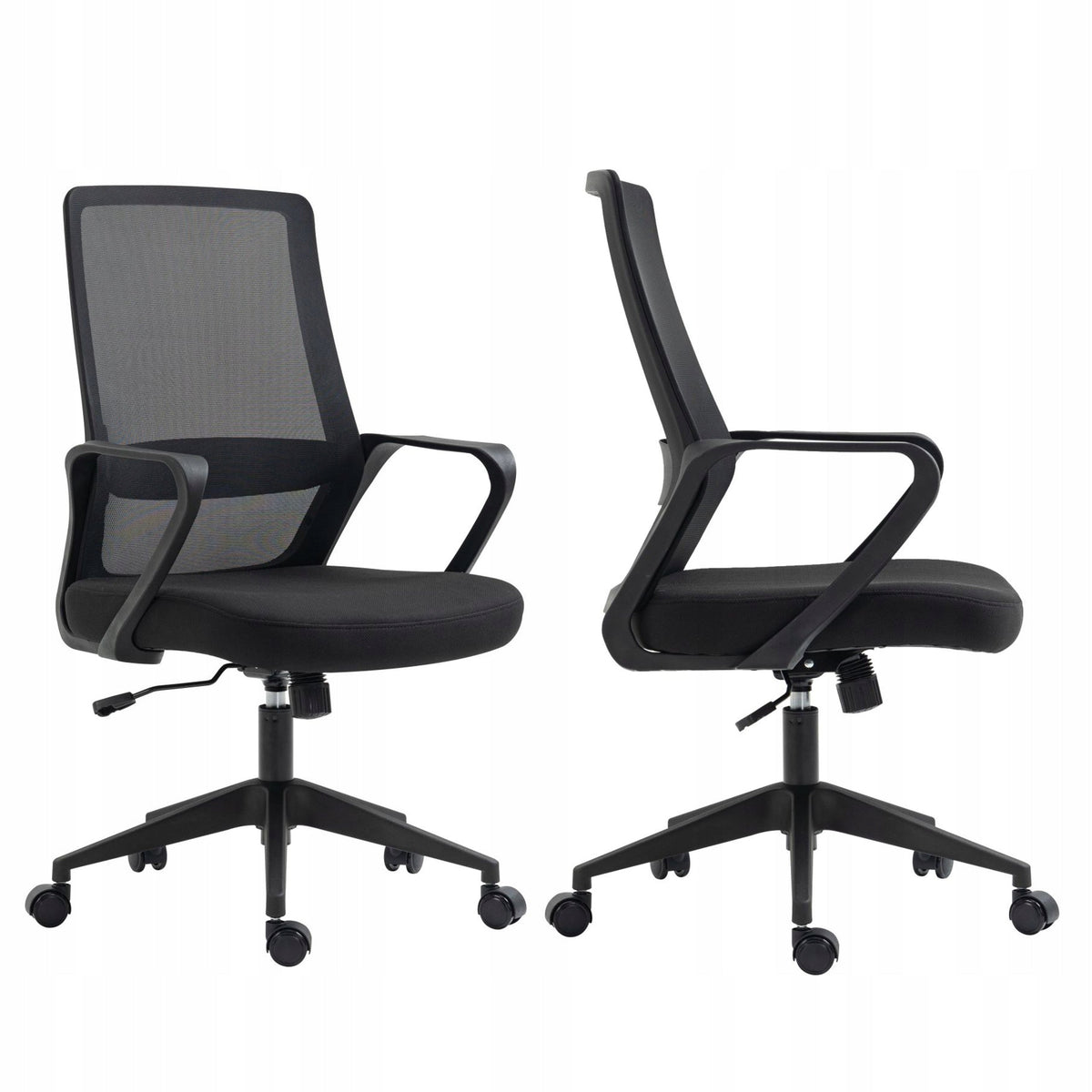 Fotel Obrotowy Czarny Biurowy Ergonomiczny Z Mikro Siatki Dla Dzieci Wzrostu 80 155 Cm Regulowana Wysokość 10 Cm